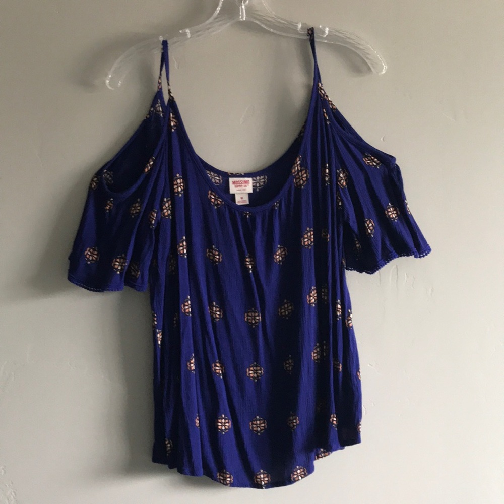 Blue Cold Shoulder Top - Picture 2 of 4